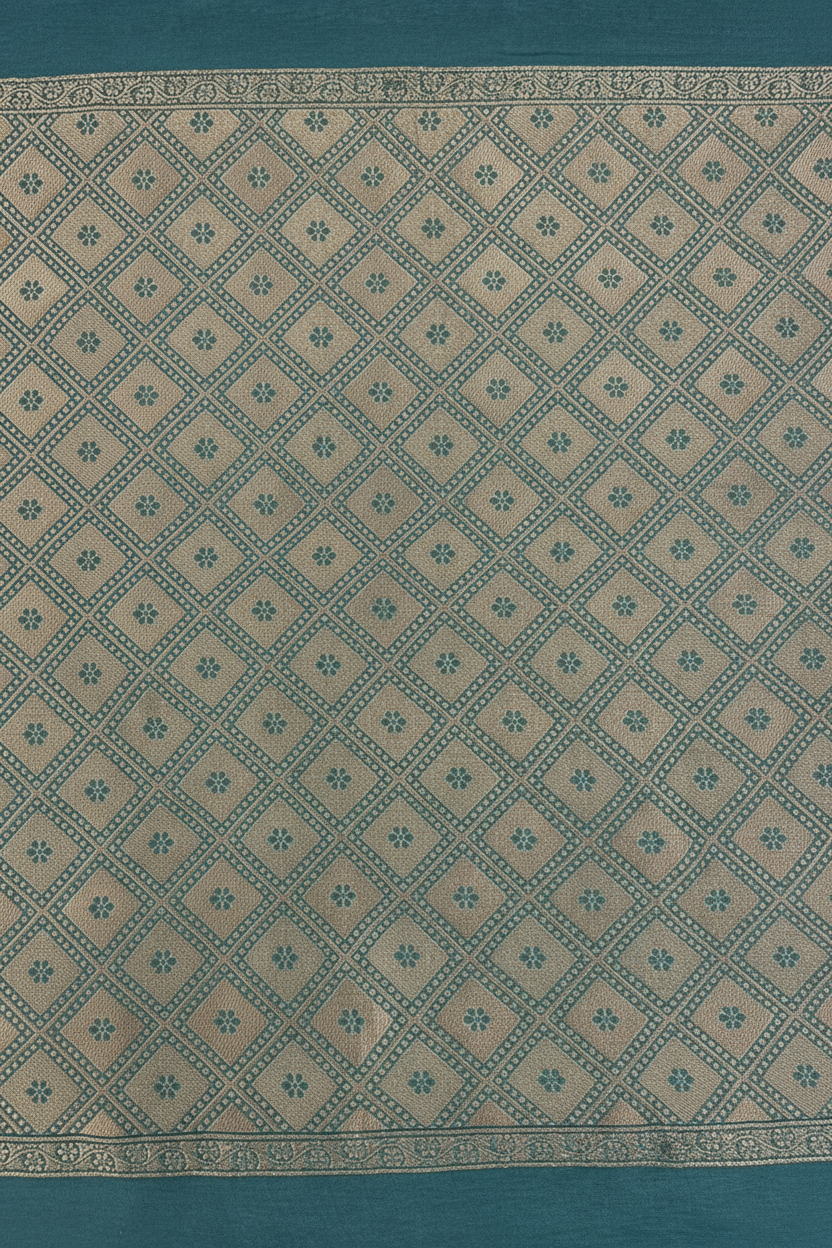 Elegant Rama Green Banarasi Saree with Gold Woven Motifs