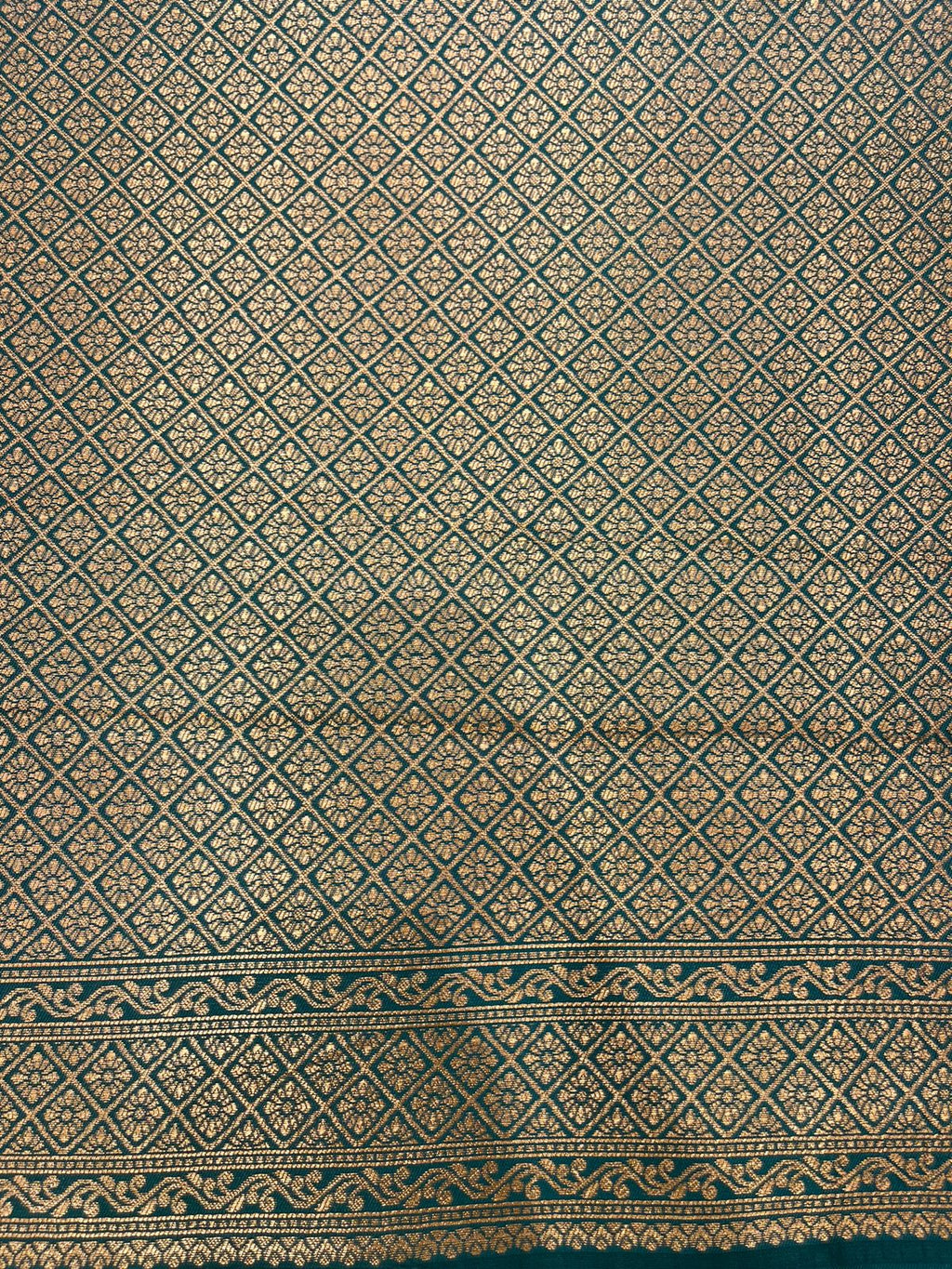 Elegant Semi-Soft Silk Saree – Mustard Yellow & Green Border