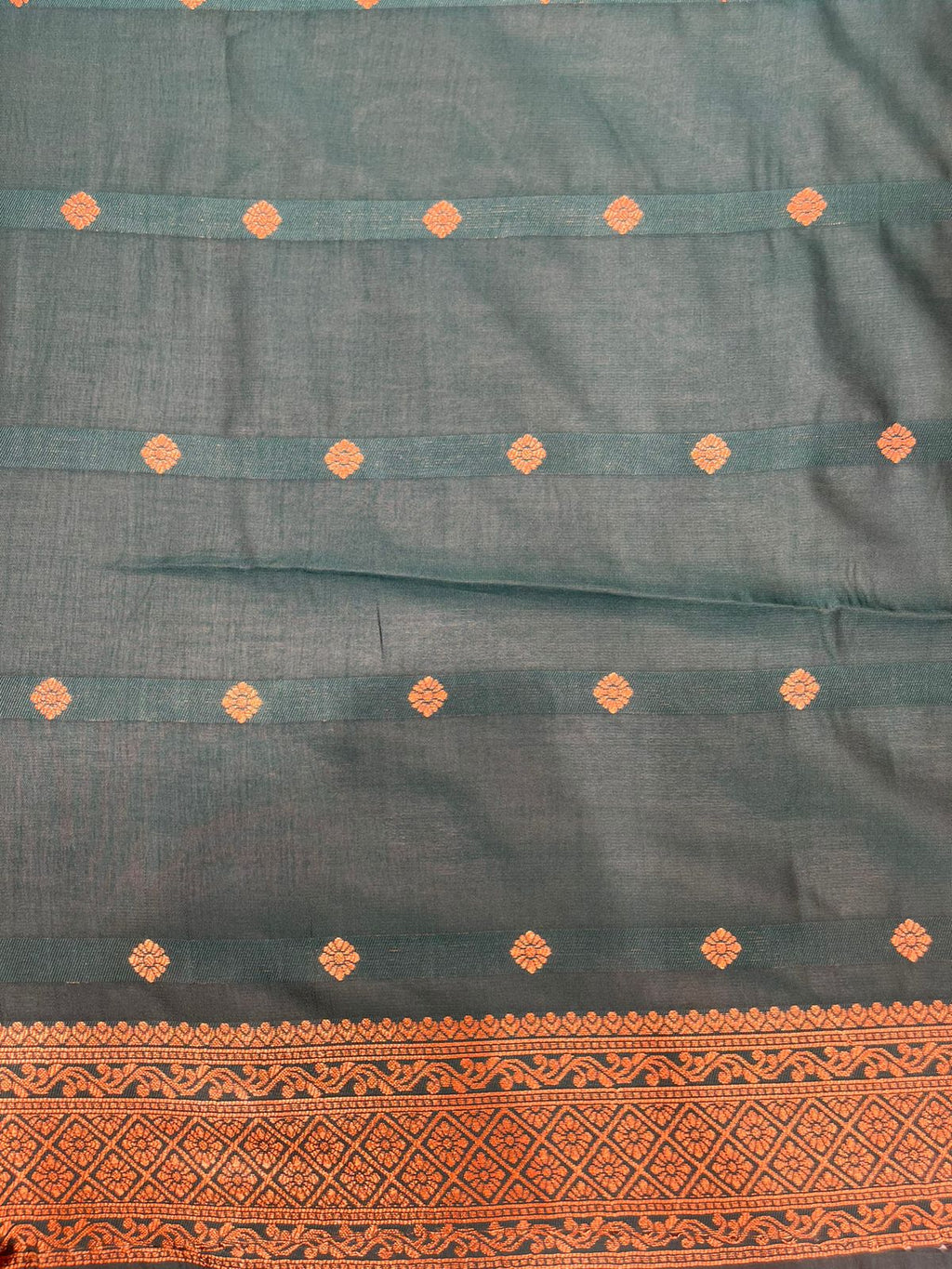 Elegant Semi-Soft Silk Saree – Mustard Yellow & Green Border