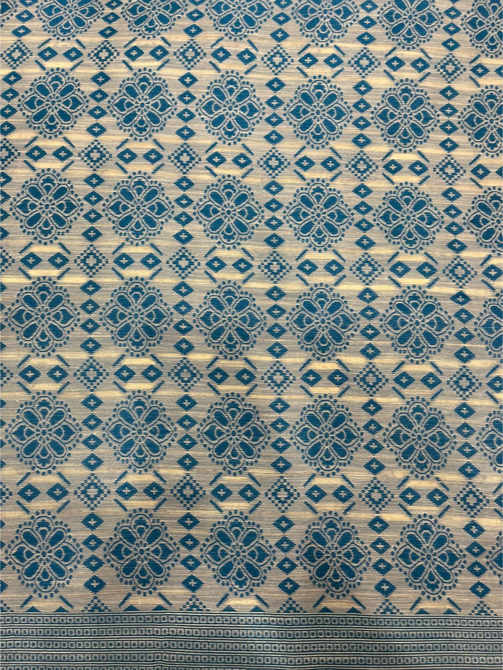 Elegant White Semi-Soft Silk Saree with Sky Blue Border