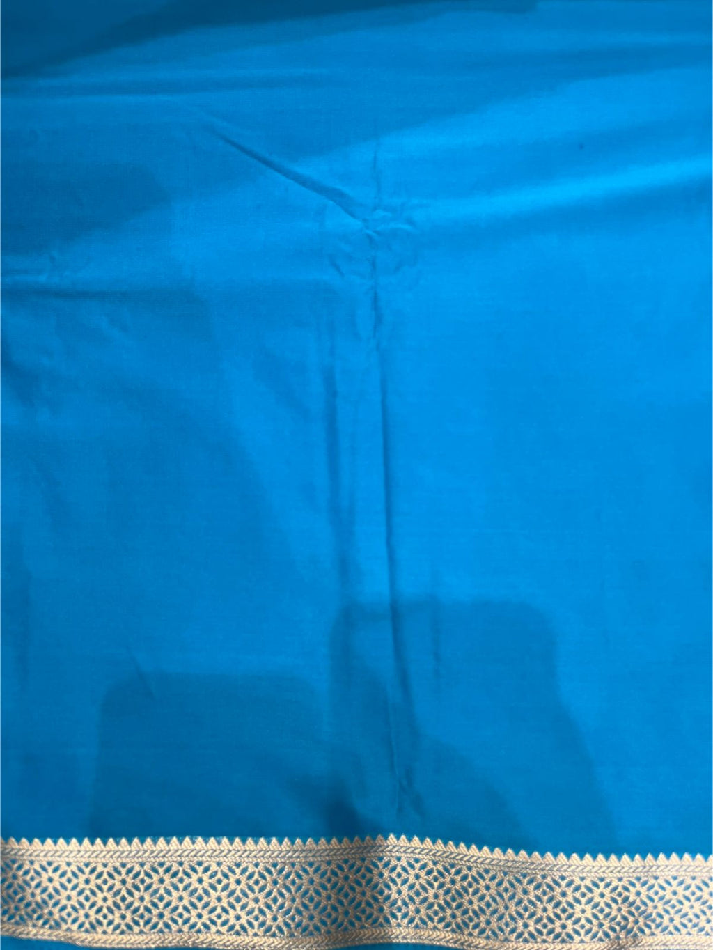 Graceful Sky Blue Solid Crape Saree – Silk Studio Collection