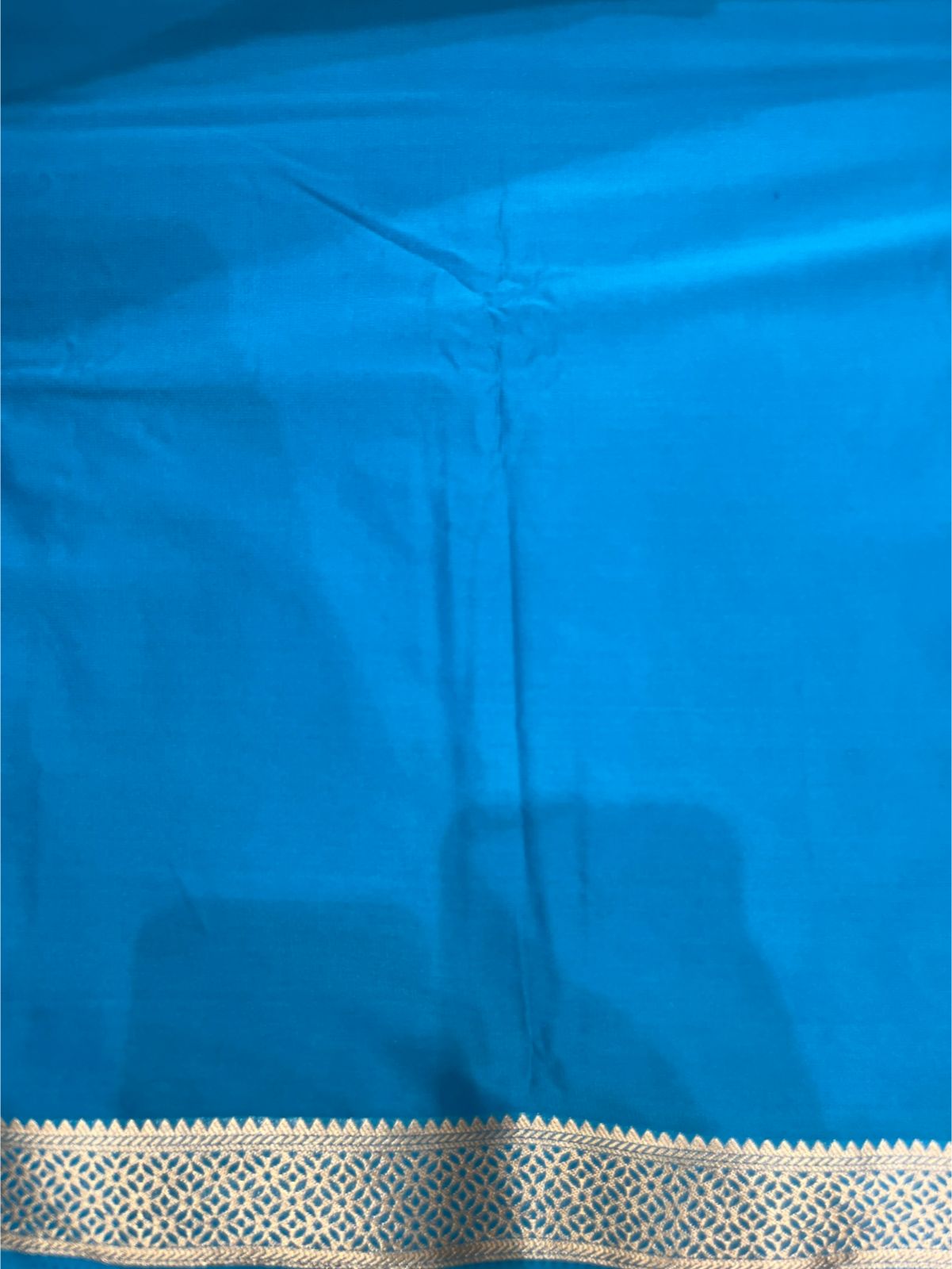 Graceful Sky Blue Solid Crape Saree – Silk Studio Collection