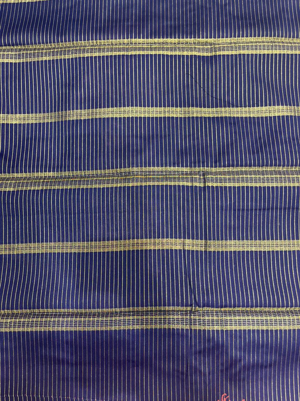 Elegant Pink Solid Crape Saree with Navy Blue Border – Silk Studio