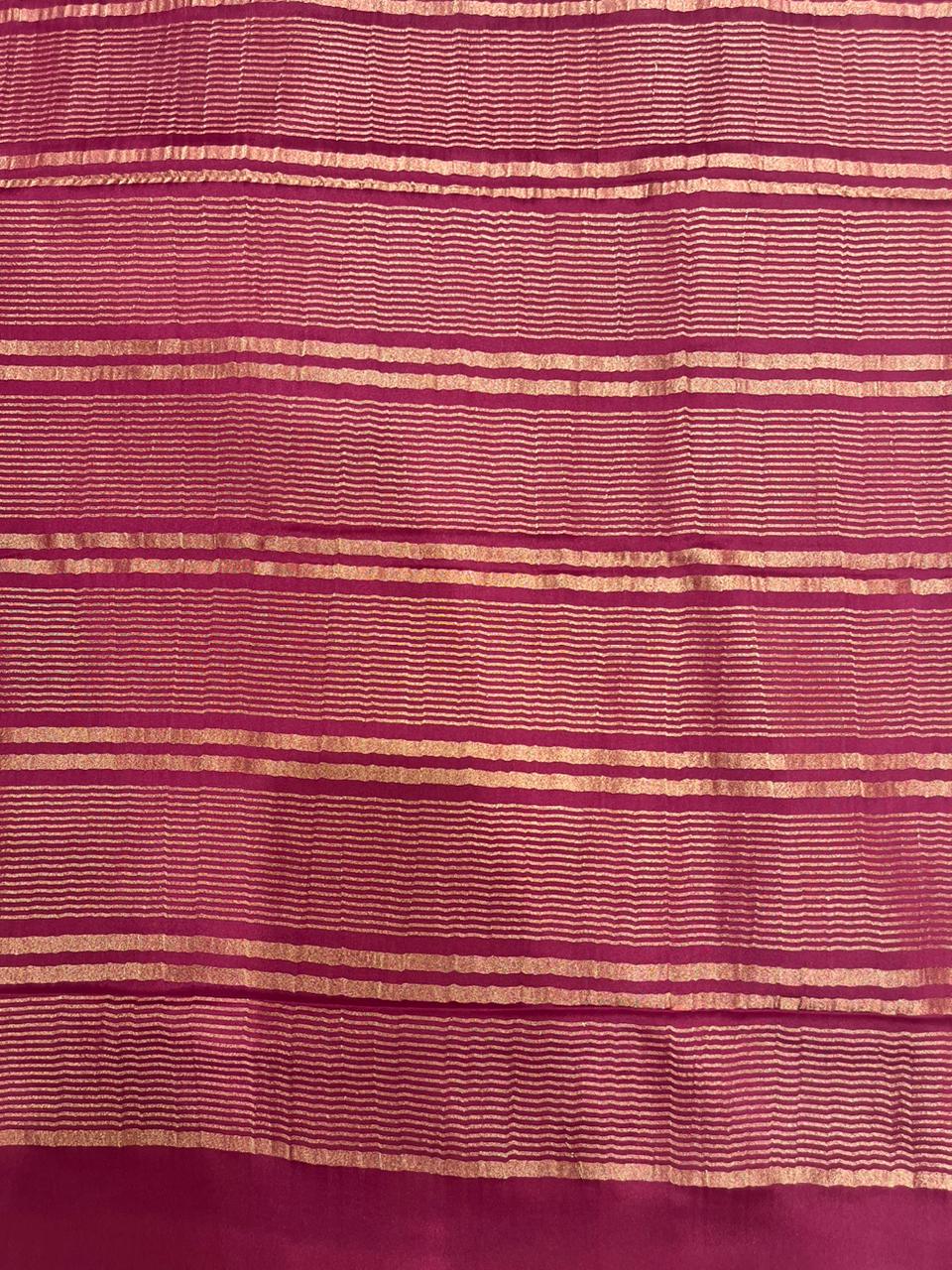 Silk Studio Maroon Crape Saree with Elegant Solid Design