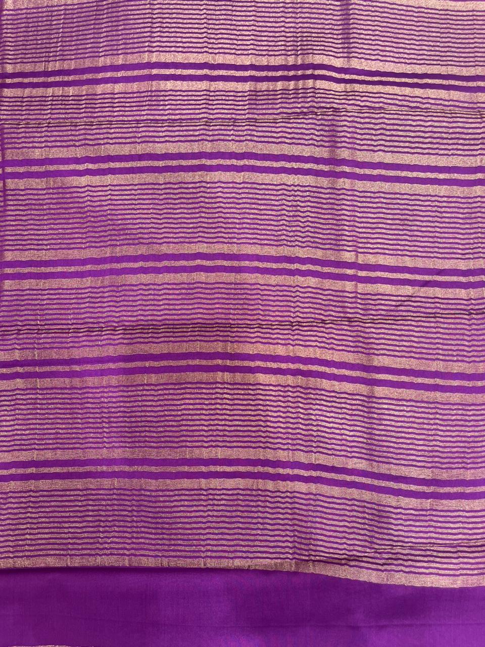 Elegant Purple Solid Crape Saree by Silk Studio