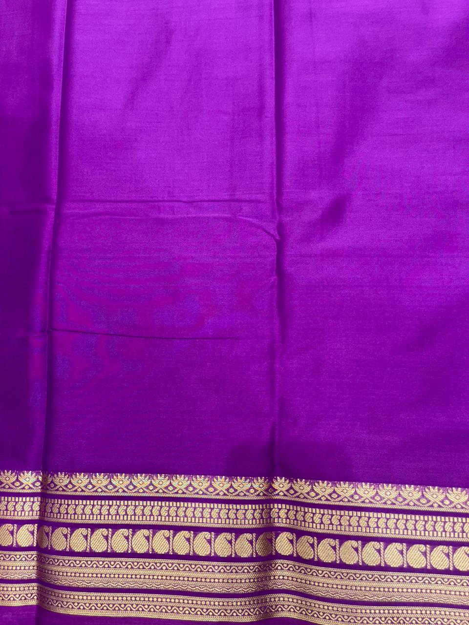 Elegant Purple Solid Crape Saree by Silk Studio