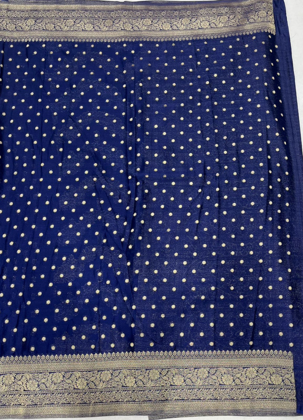 Navy Blue Elegant Crape Saree