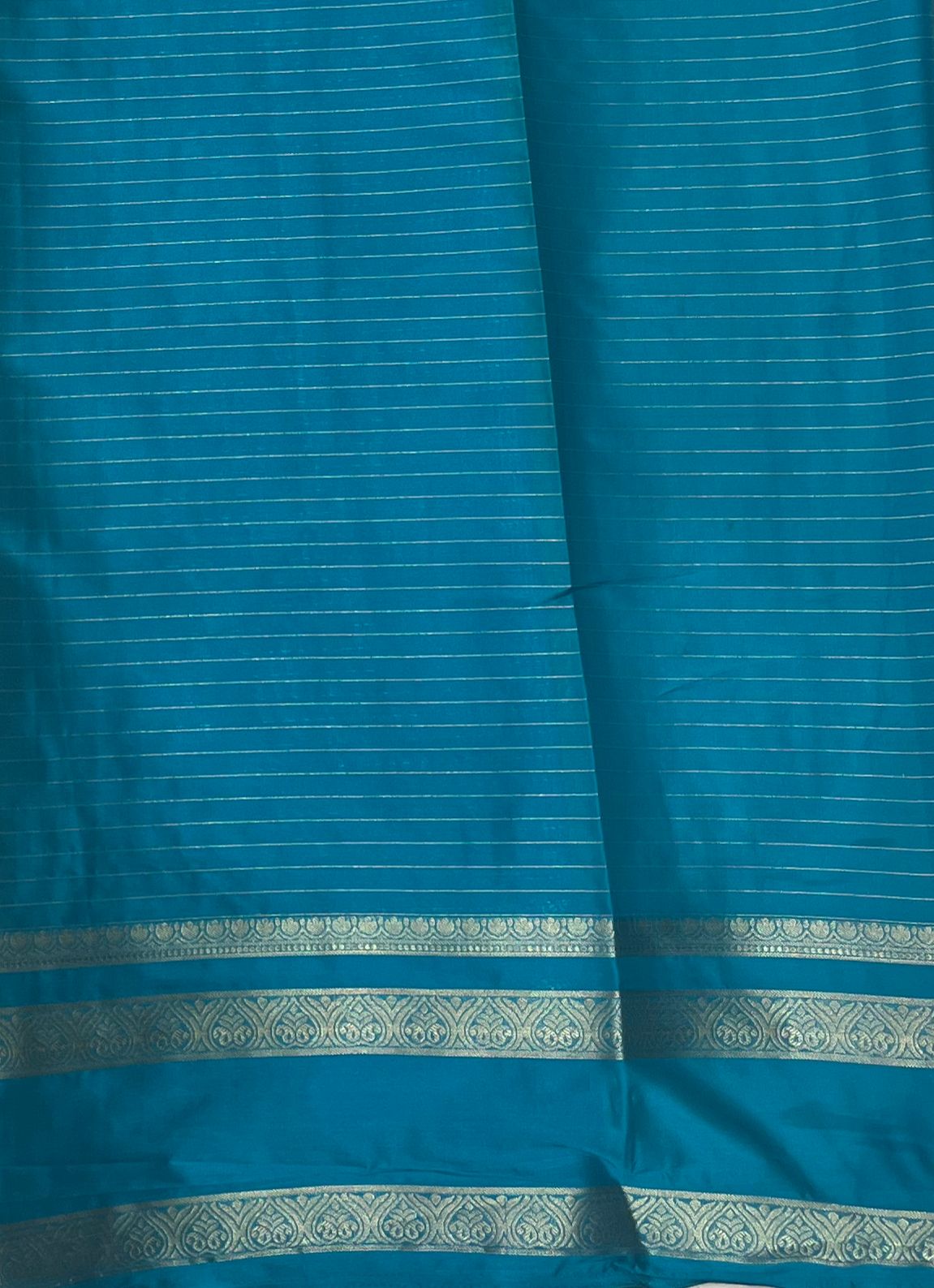 Sunshine Yellow & Teal Blue Graceful CRAPE Saree