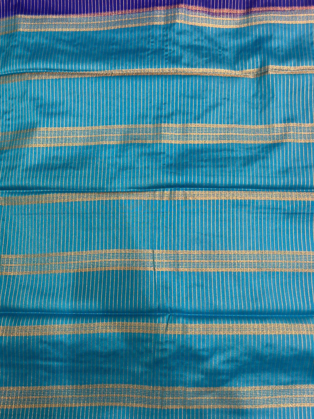 Elegant Royal Blue Crape Saree with Sky Blue Border by Silk Studio