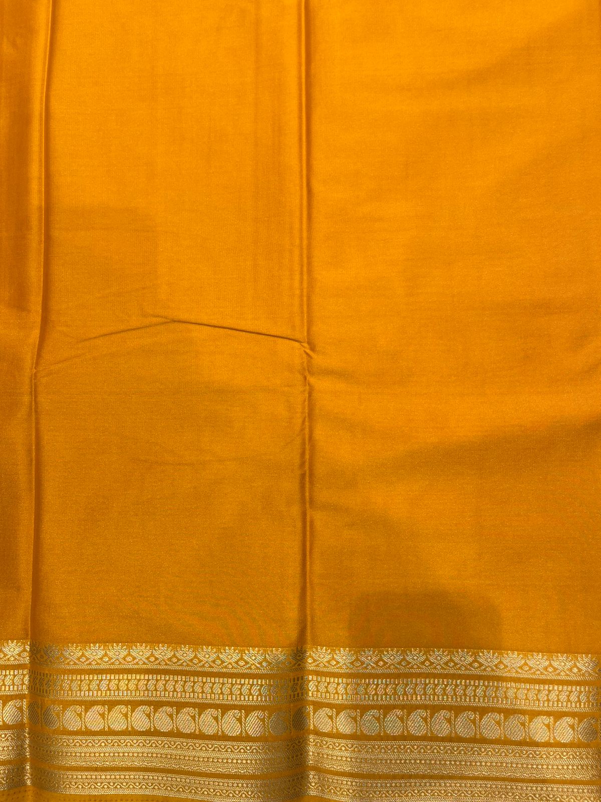 Bright Yellow Crape Saree | Silk Studio Collection