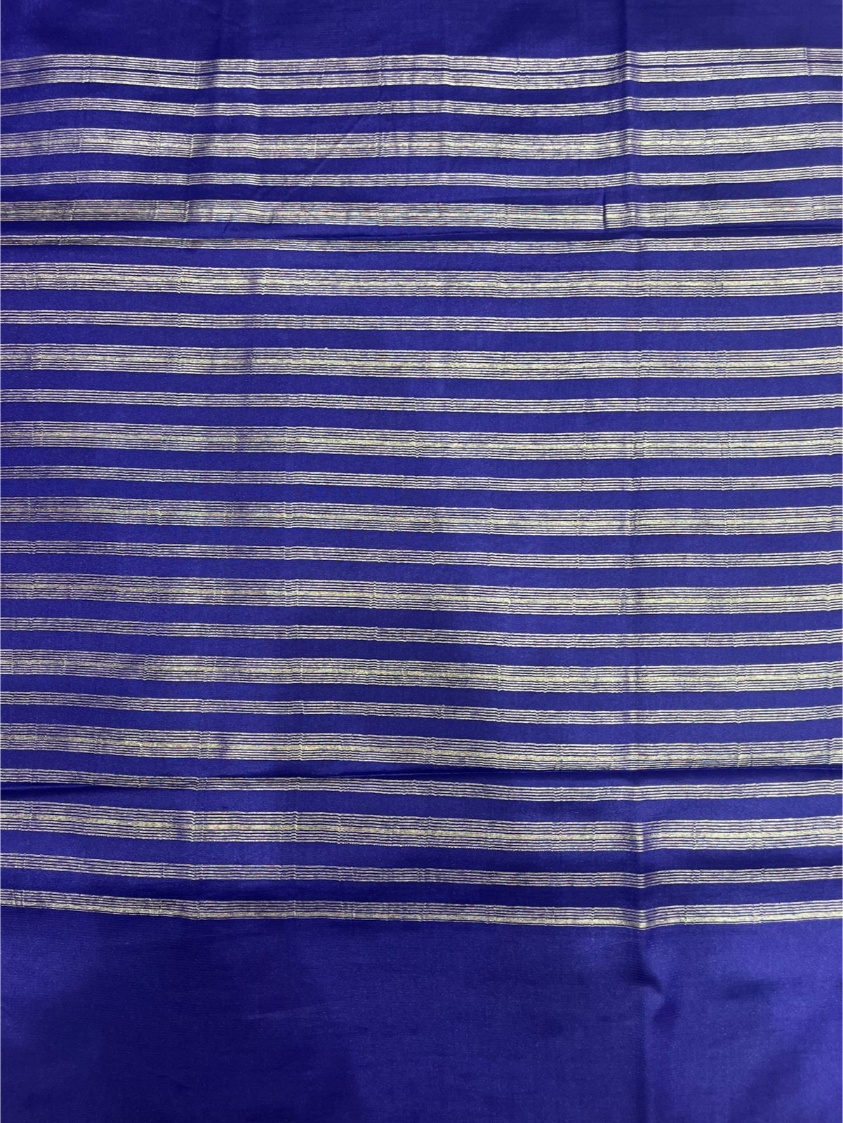 Graceful Navy Blue Crape Saree with Silver Zari Work – Silk Studio