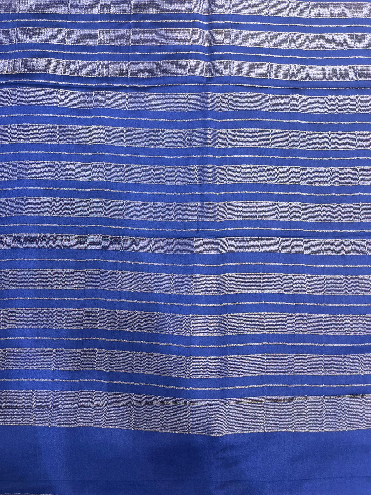 Elegant Blue Solid Crape Saree by Silk Studio