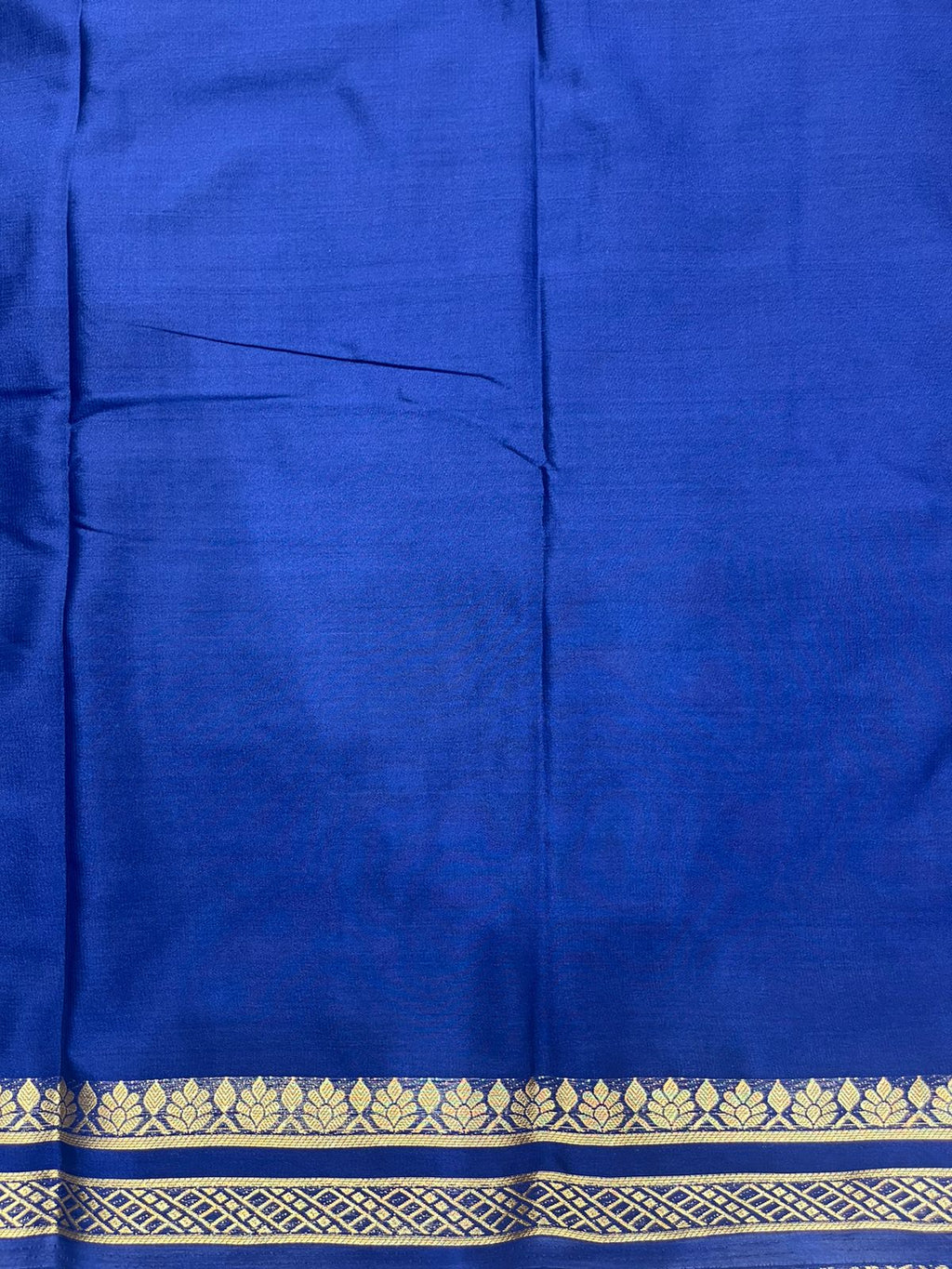 Elegant Blue Solid Crape Saree by Silk Studio