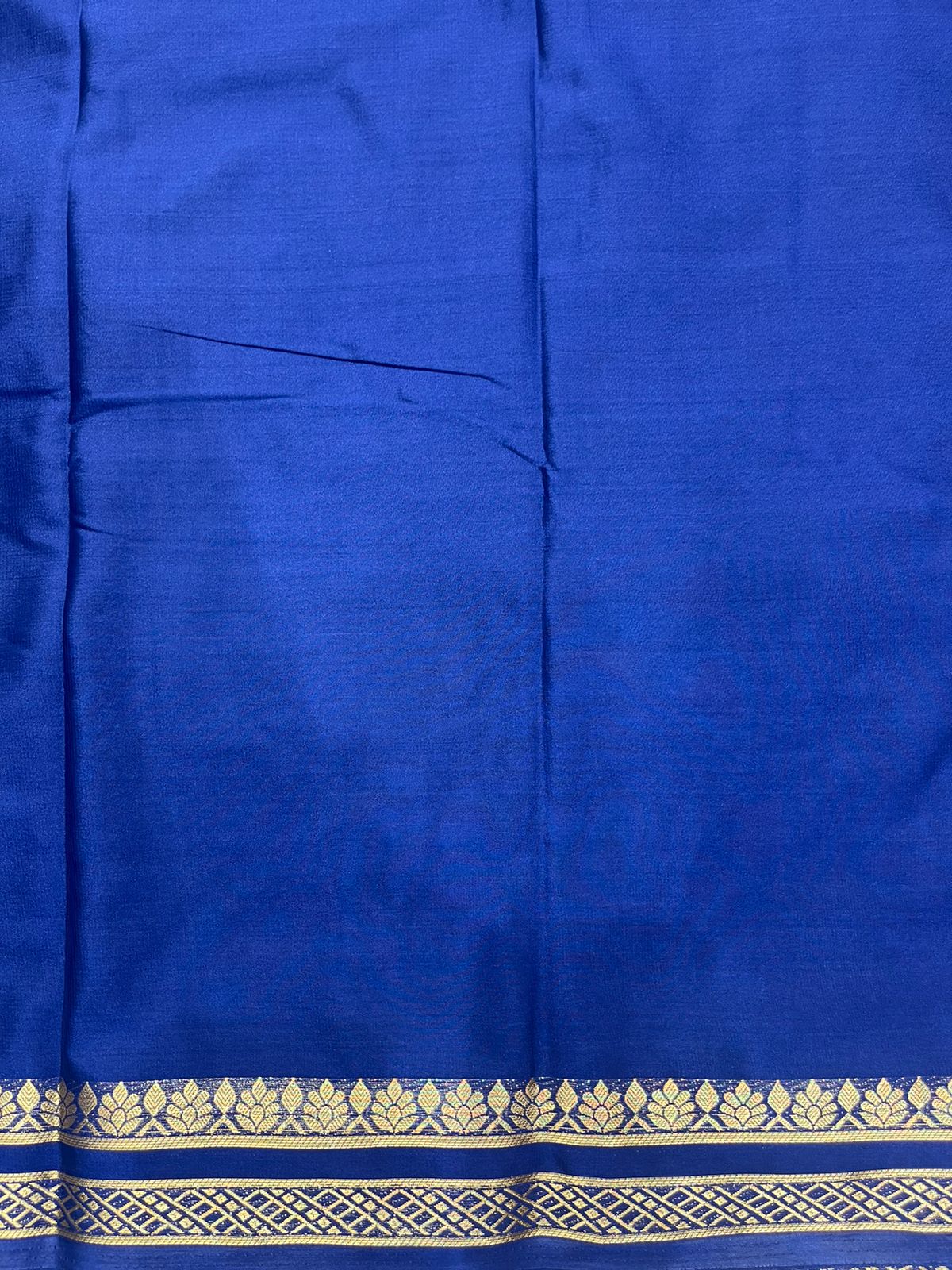 Elegant Blue Solid Crape Saree by Silk Studio