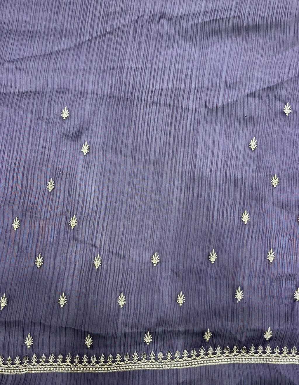 Fancy Navy Blue Saree with Rich Gold Woven Border