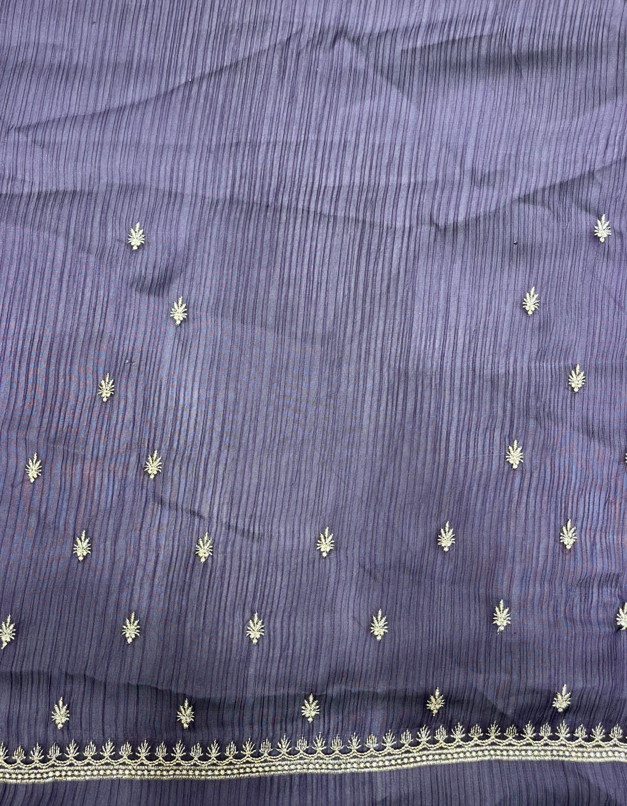 Fancy Navy Blue Saree with Rich Gold Woven Border