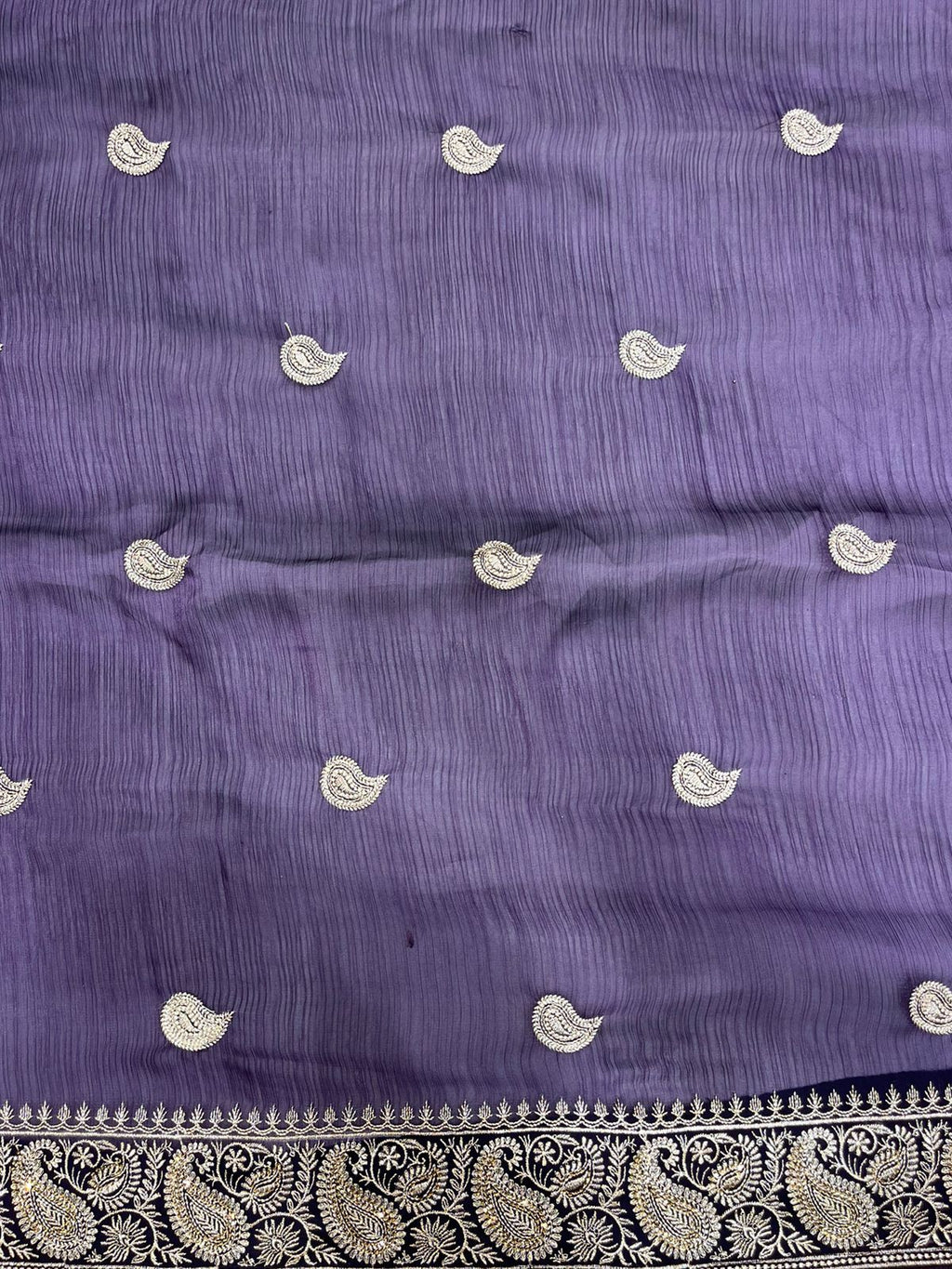 Fancy Navy Blue Saree with Rich Gold Woven Border