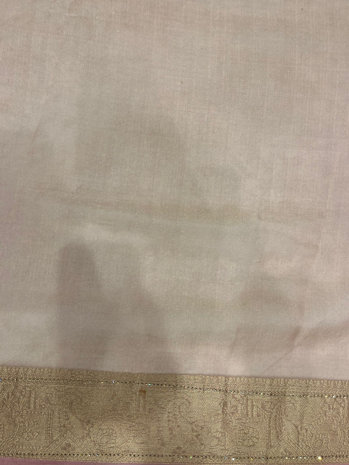 Fancy Light Orange Saree with Multicolor Geometric Design