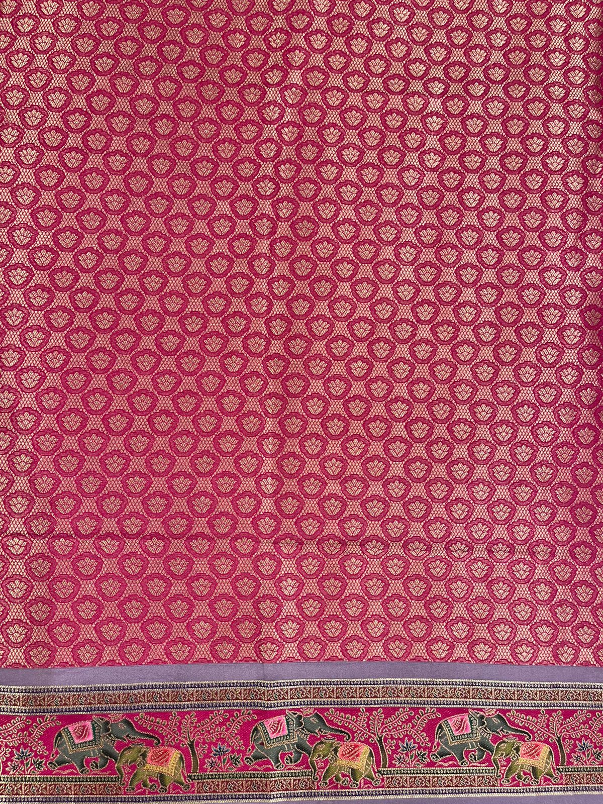 Fancy Dark Lavender Saree with Intricate Artistic Prints