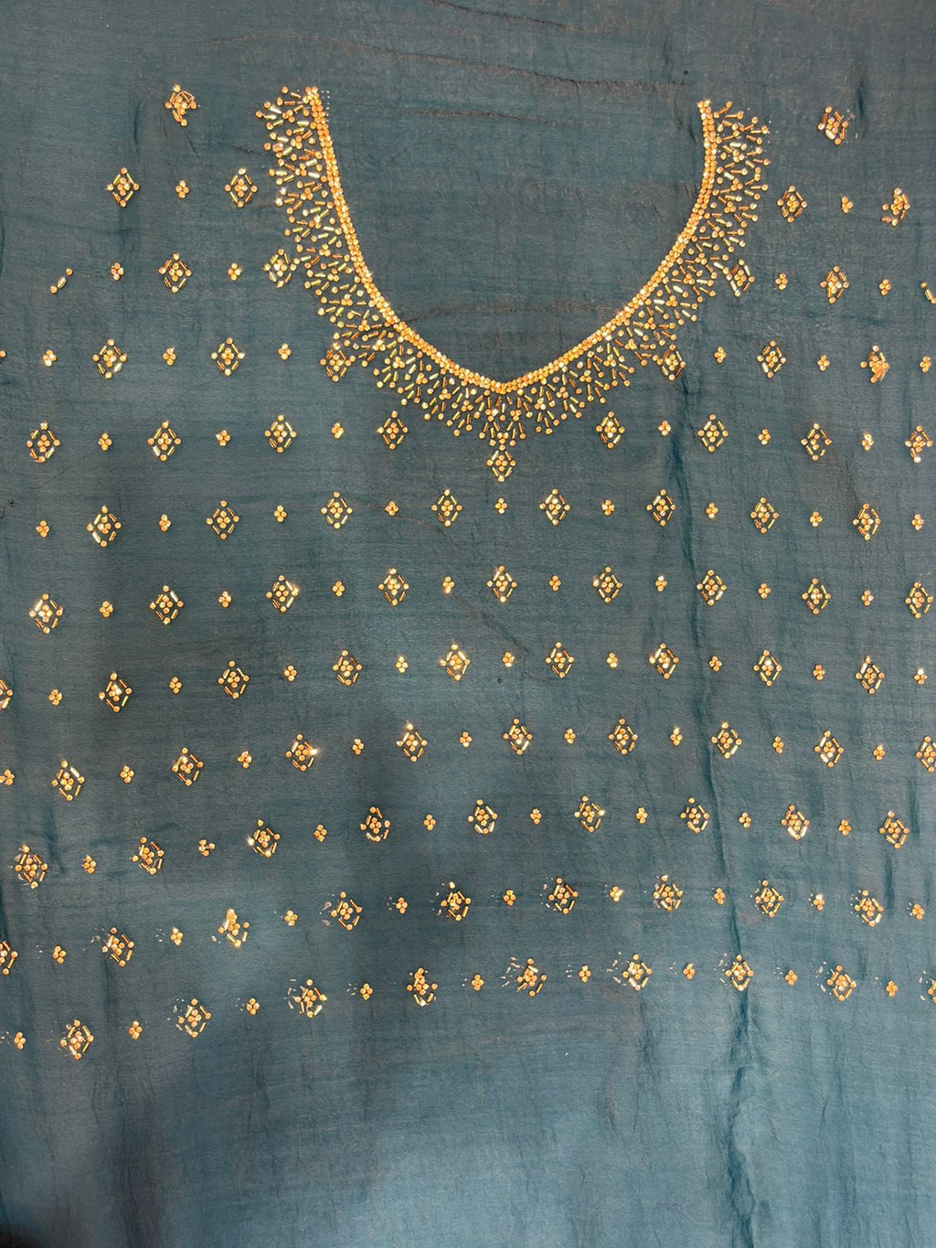 Fancy Royal Blue Digital Printed Saree with Elegant Gold Border