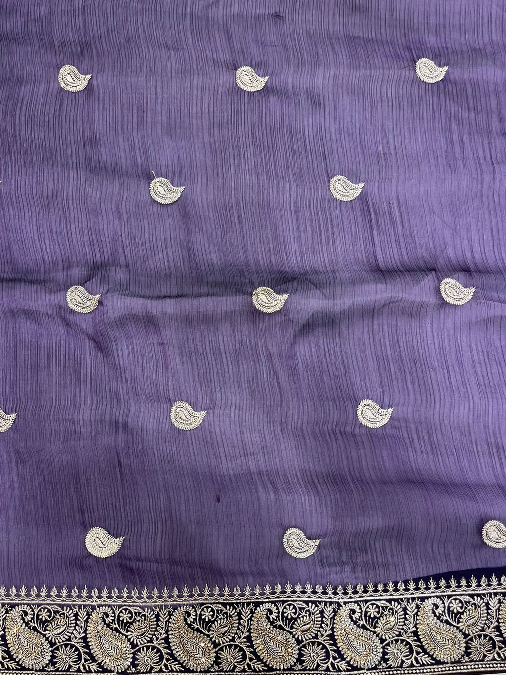 Fancy Light Lavender Saree with Elegant Woven Motifs