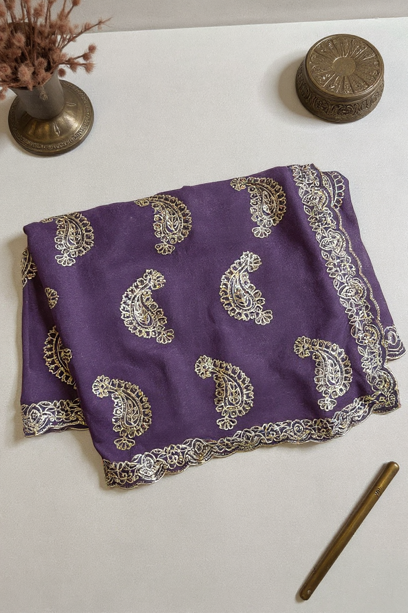 Fancy Light Lavender Saree with Elegant Woven Motifs