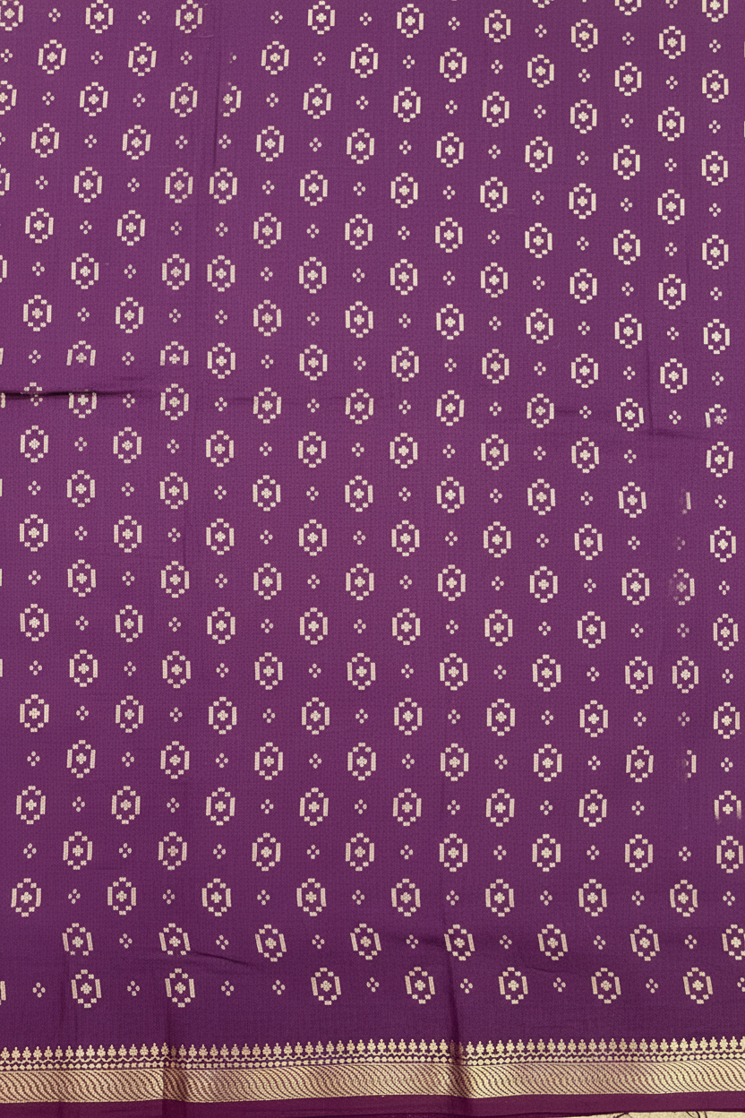 Fancy Ivary Printed Saree with Elegant Traditional Motifs