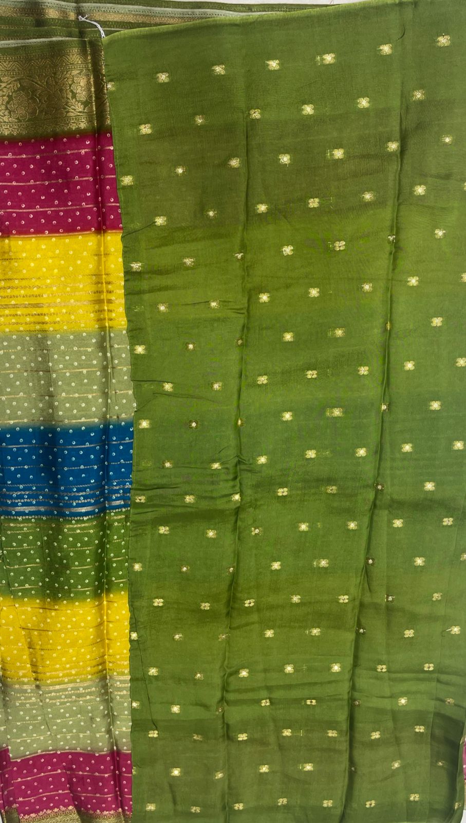 Elegant Multicolor Georgette Saree with Contrast Border