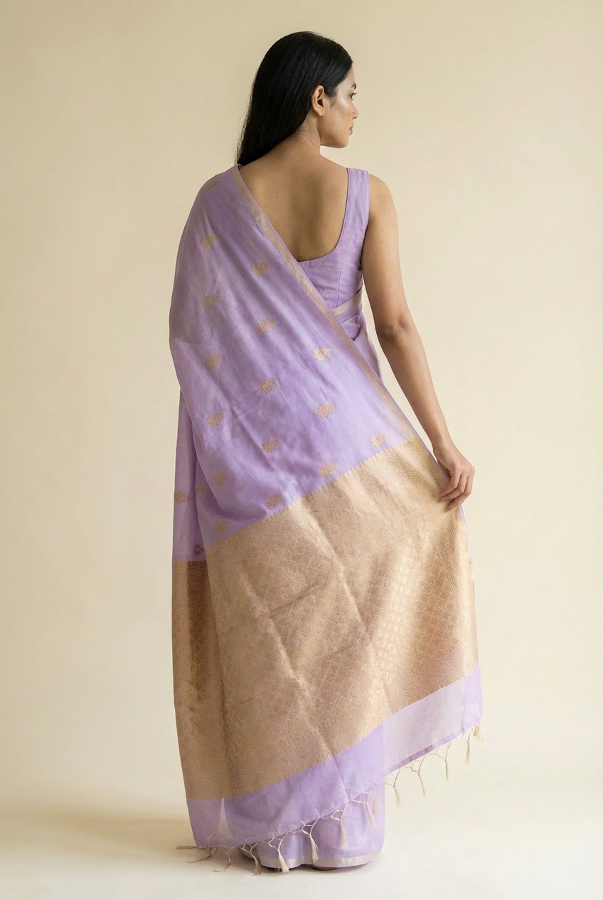 Premium Lavender Soft Silk Saree by Silk Studio