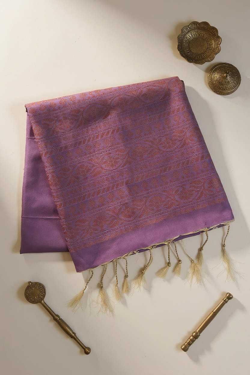 Premium Lavender Soft Silk Saree by Silk Studio