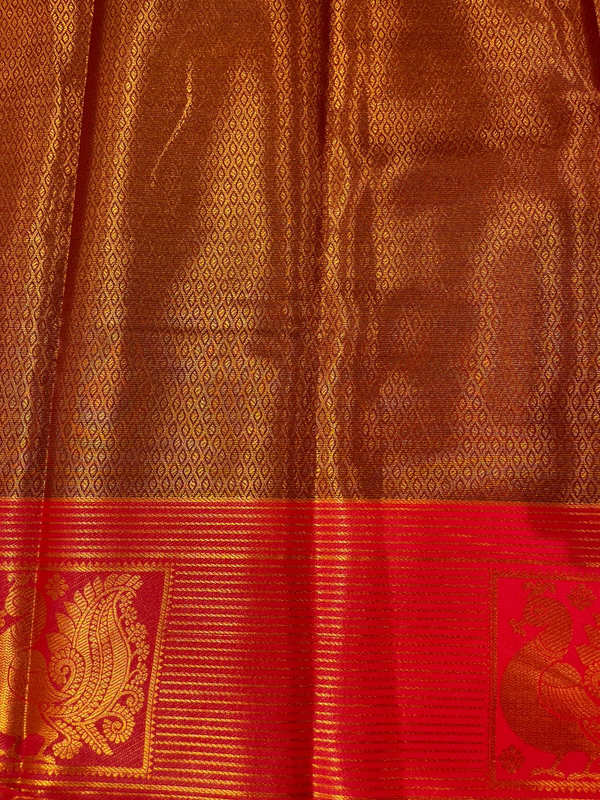 Silk Studio Navy Blue Soft Silk Saree with Striking Red Border.