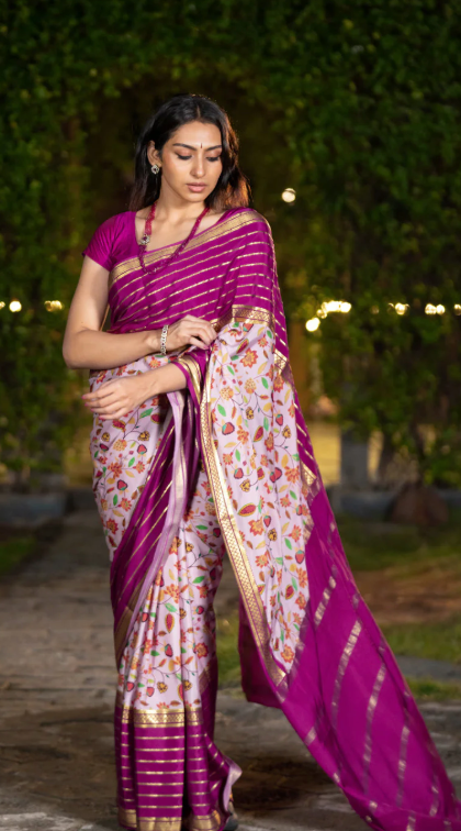 Pastel Pink Mysore Silk Saree