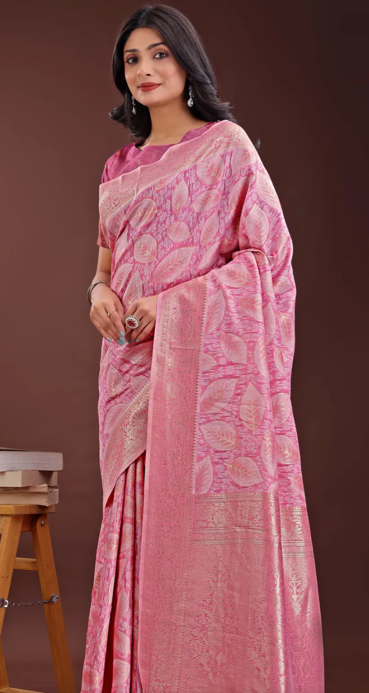 Pink Cotton Saree