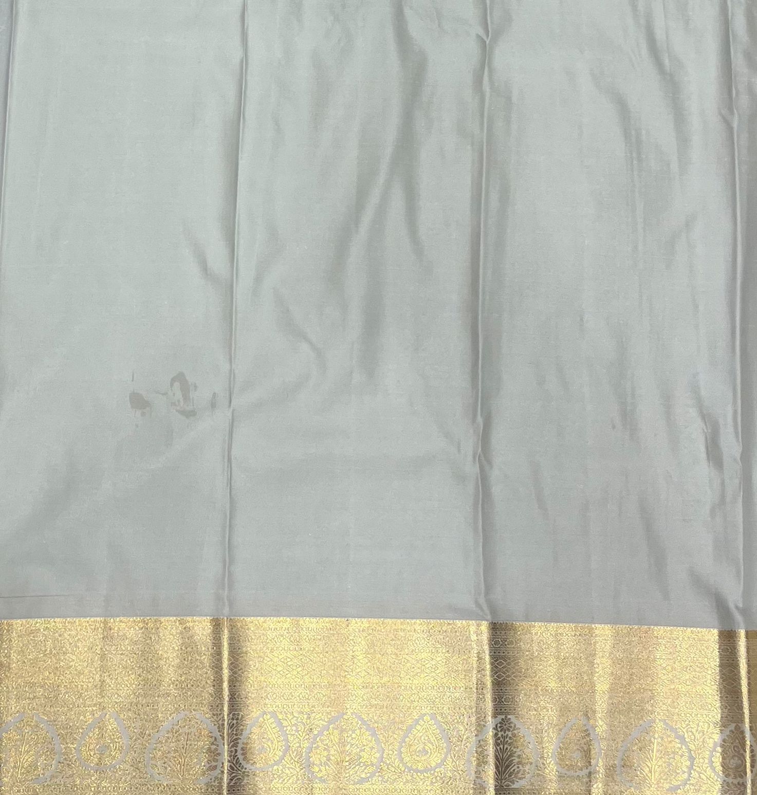 Classic Navy Blue Tissue Saree with Cream Border