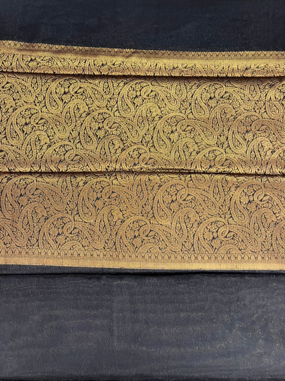 Black and Gold Woven Tissue Saree with Rich Traditional Border