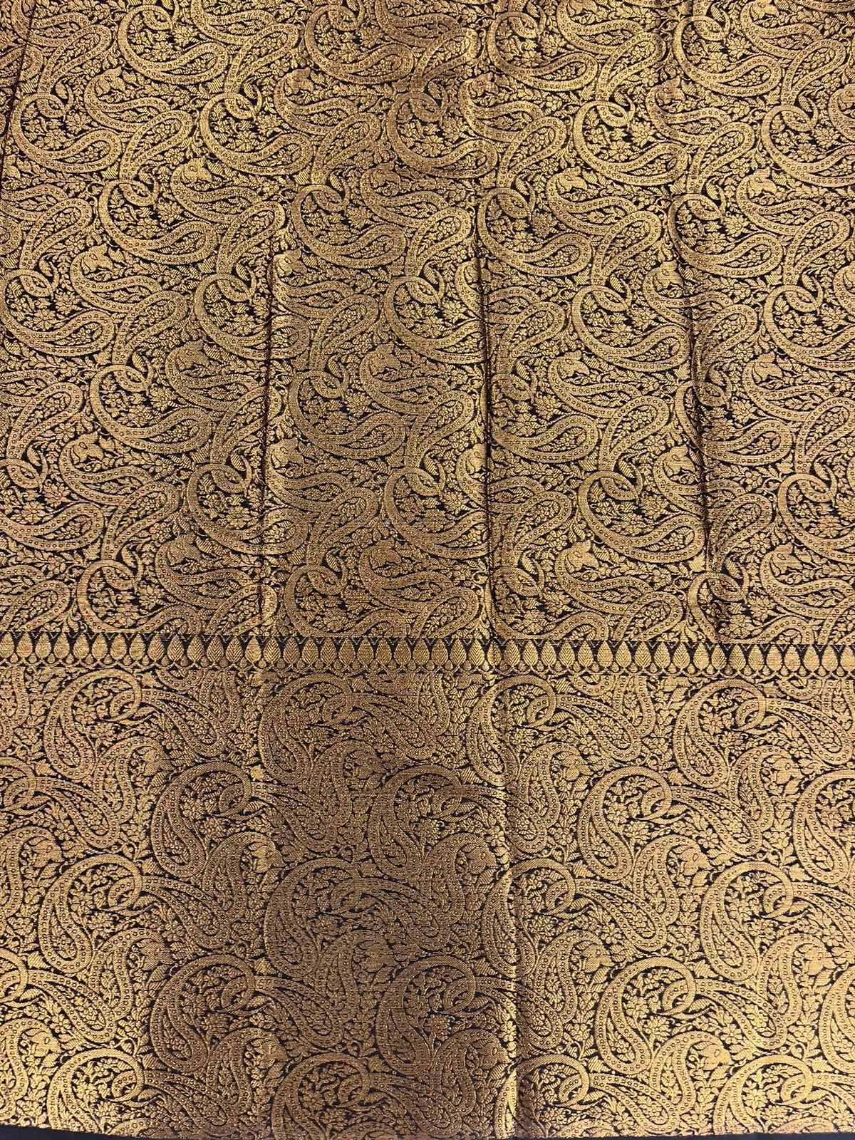 Black and Gold Woven Tissue Saree with Rich Traditional Border