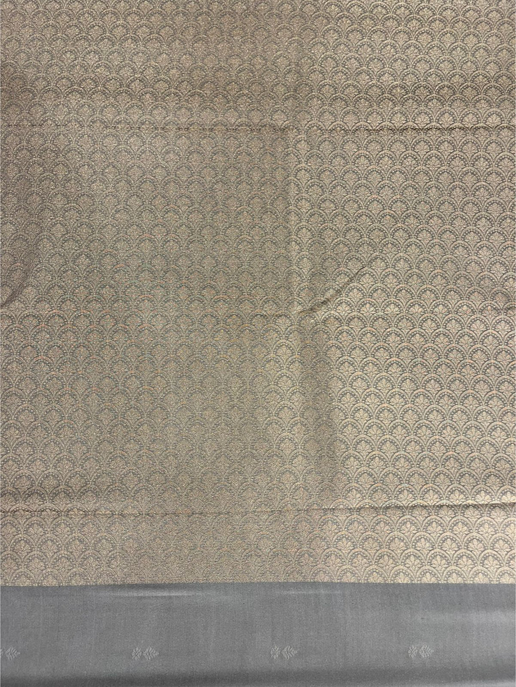 Purple Tissue Saree with Elegant Silver-Gold Woven Border