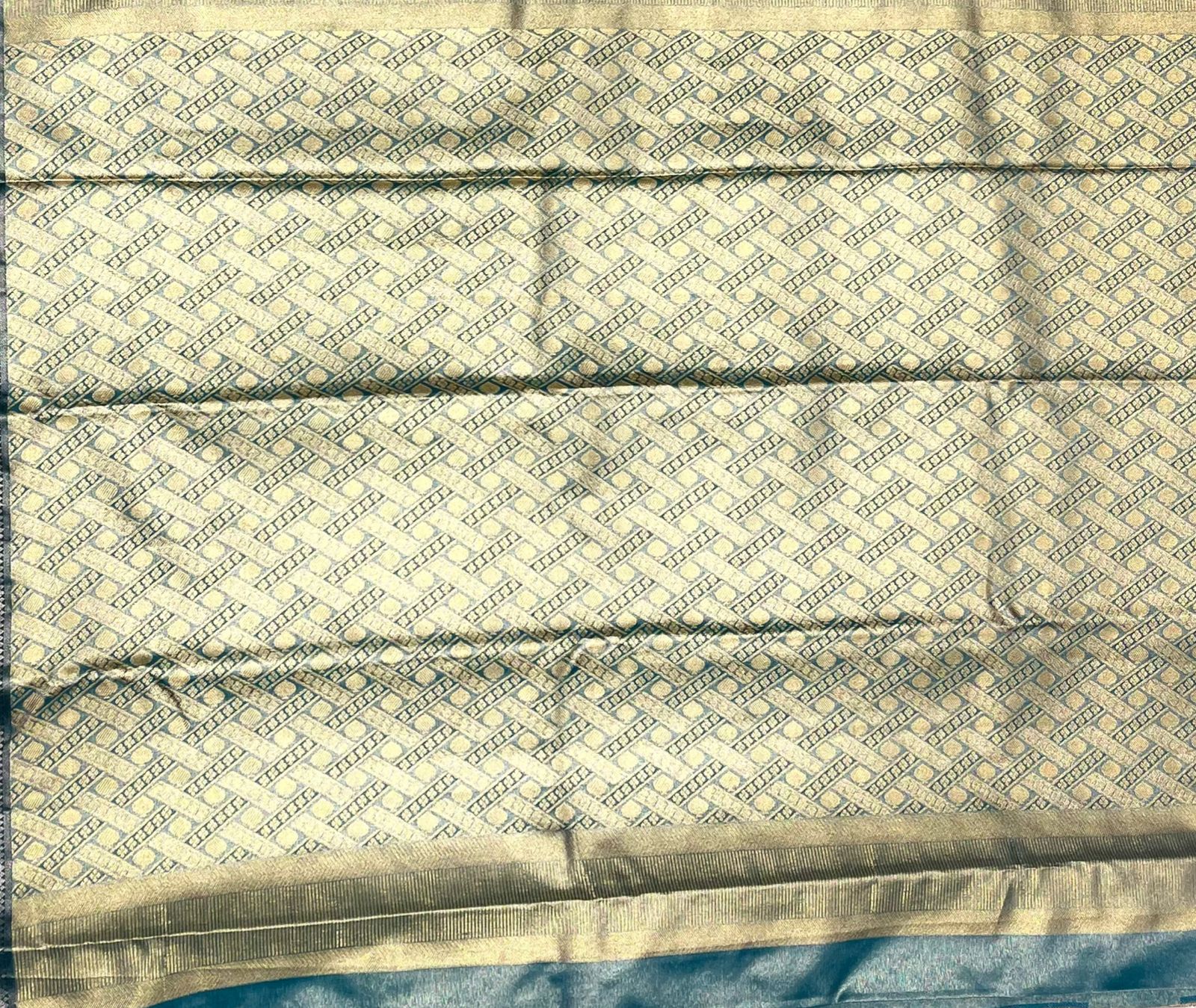 Elegant Pink Tissue Saree with Classic Blue Border