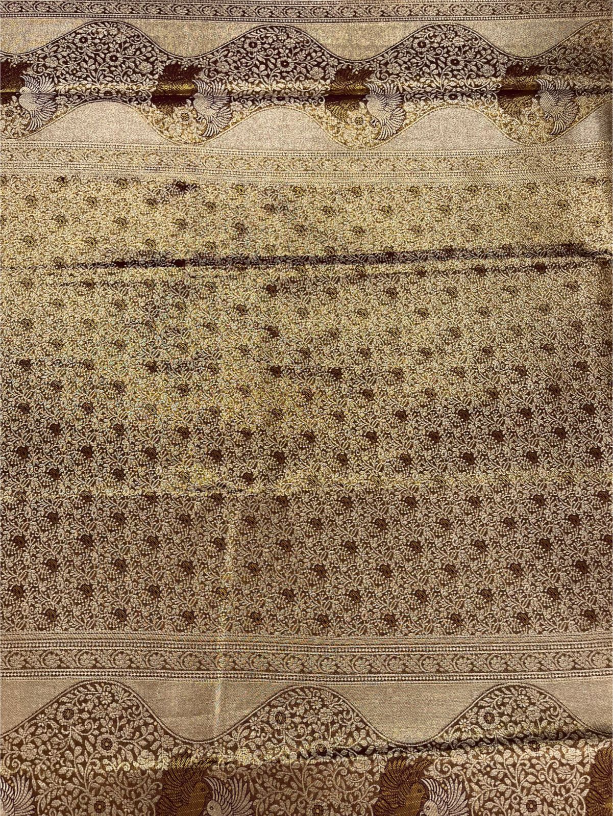 Elegant Green Tissue Saree with Rich Purple Border